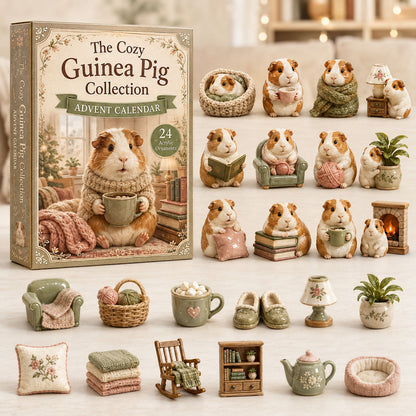CHRISTMAS KICKOFF 40% OFF - Cozy Guinea Pig Advent Calendar 2026 - 24-Day Festive Countdown, Acrylic Charms Blind Box - Gift For Guinea Pig Lovers