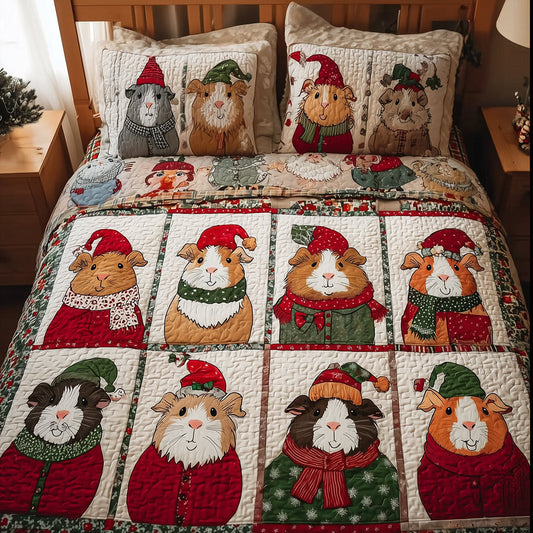 Cozy Guinea Pig 3-Piece Quilted Bedding Set NCU0TH3776