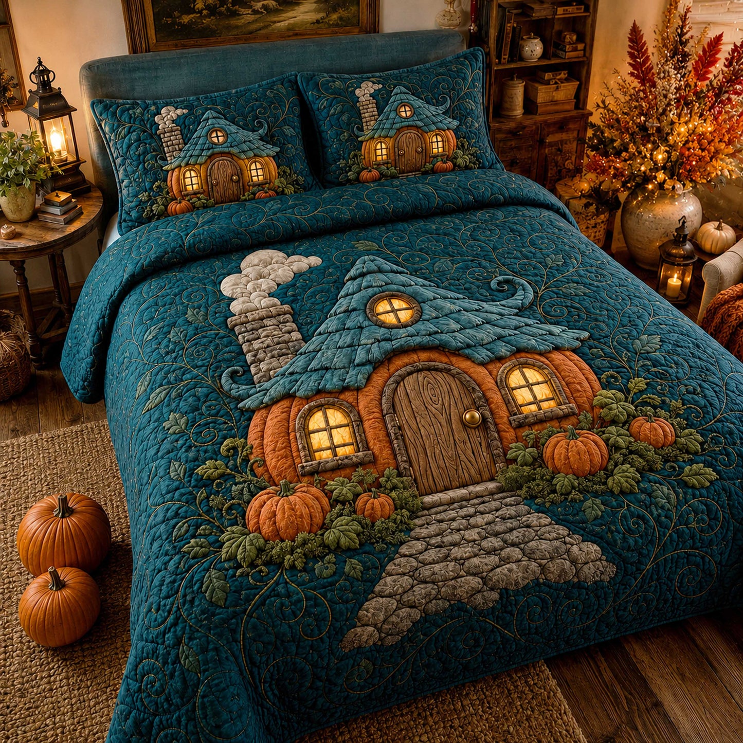 Cozy Harvest 3-Piece Quilted Bedding Set NCU0NTD2073