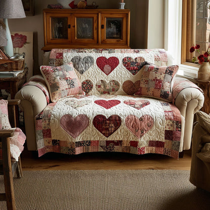 Cozy Heart Quilted Sofa Cover NCU0NNT2861