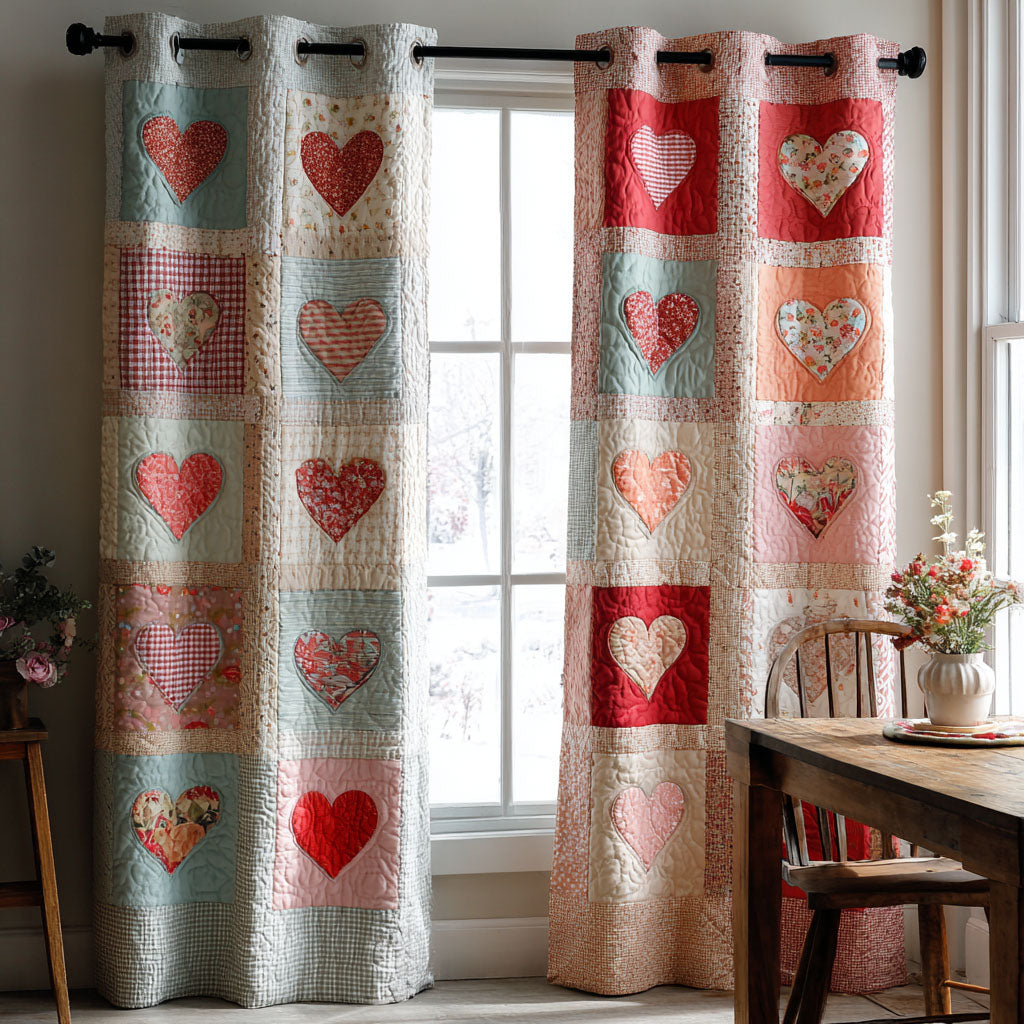 Cozy Hearts Quilted Curtains NCU0DDK2557