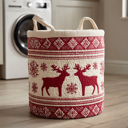 Cozy Holiday Lights Quilted Laundry Basket NCU0NTD1009