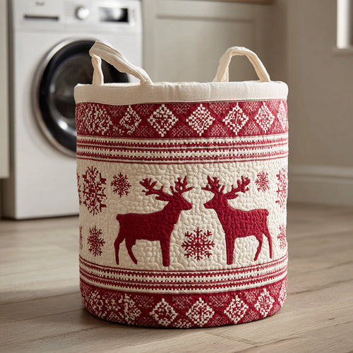 Cozy Holiday Lights Quilted Laundry Basket NCU0NTD1009