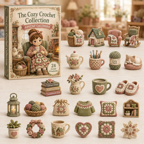 CHRISTMAS KICKOFF 40% OFF - Cozy Home Crochet Advent Calendar 2026 - 24-Day Festive Countdown, Acrylic Charms Blind Box - Gift For Crochet Lovers