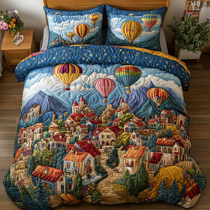 Cozy Horizons 3-Piece Quilted Bedding Set NCU0NVH299