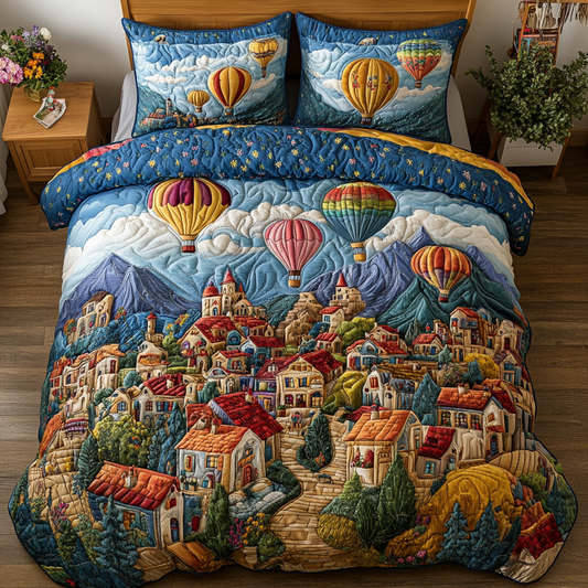 Cozy Horizons 3-Piece Quilted Bedding Set NCU0NVH299