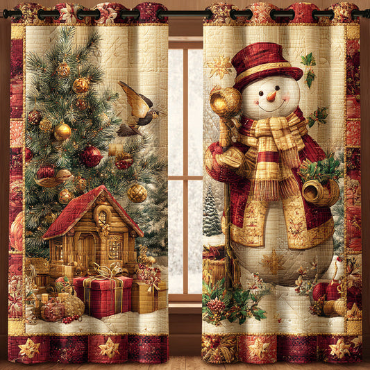 Cozy Hug Snowman Quilted Curtains NCU0NTD981