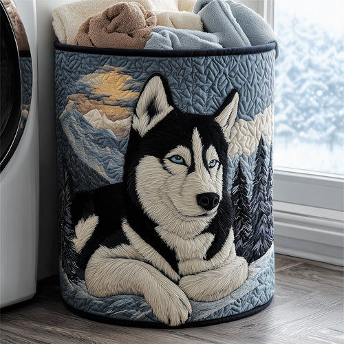 Cozy Husky Quilted Laundry Basket NCU0TH3128