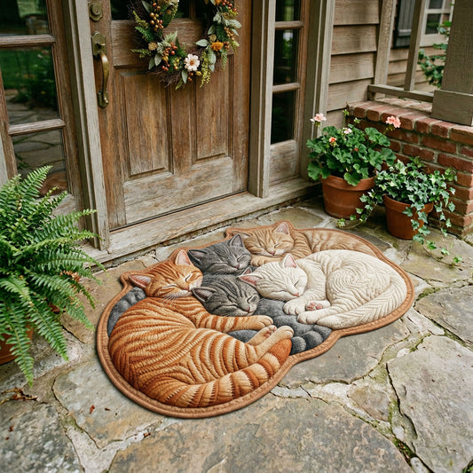 Cozy Kittens Custom Shape Doormat NCU0NNT3093