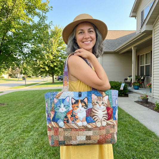 Cozy Kittens Quilted Classic Tote Bag NCU0NTD1850