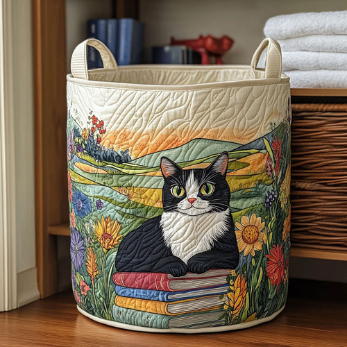 Cozy Kitties Quilted Laundry Basket NCU0DDK2485