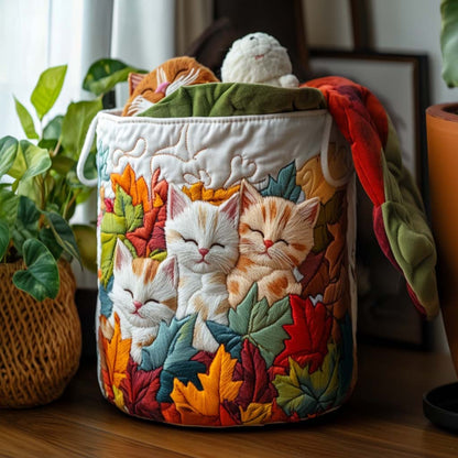 Cozy Kitty Quilted Laundry Basket NCU0NNT1327