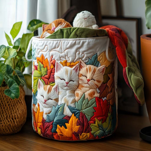 Cozy Kitty Quilted Laundry Basket NCU0NNT1327