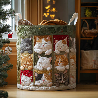 Cozy Kitty Quilted Laundry Basket NCU0PTT1375