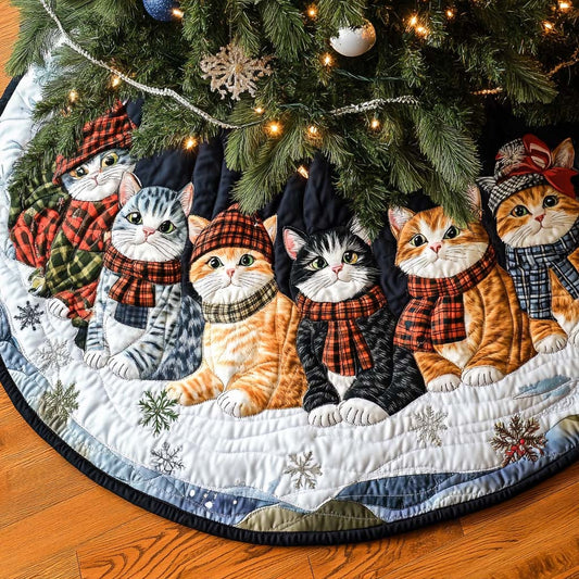 Cozy Kitty Time Christmas Quilted Tree Skirt NCU0NNT2220