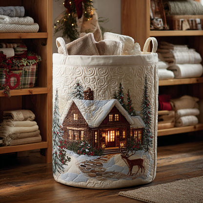 Cozy Lodge Quilted Laundry Basket NCU0NTV582