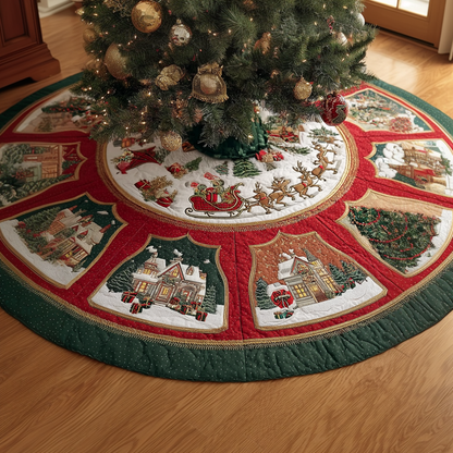 Cozy Night Christmas Quilted Tree Skirt NCU0DDK1694