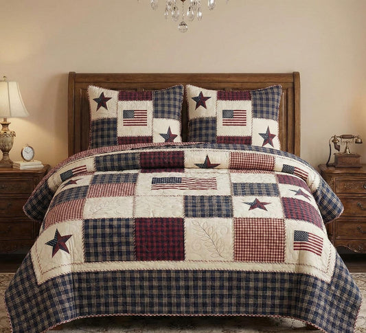 Cozy Patchwork 3-Piece Quilted Bedding Set NCU0DV1891