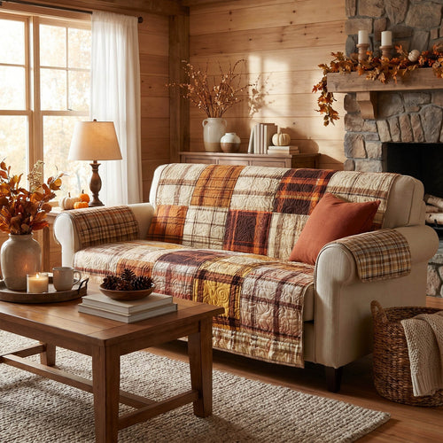 Cozy Patchwork Quilted Sofa Cover NCU0NTD2007
