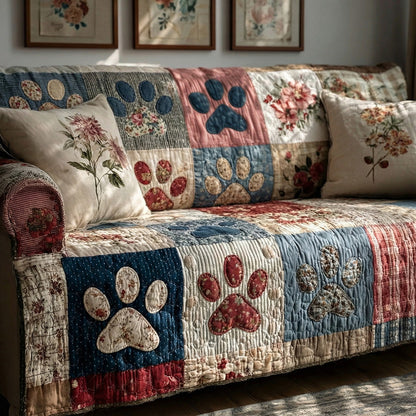 Cozy Paw Patch Quilted Sofa Cover NCU0LDH359