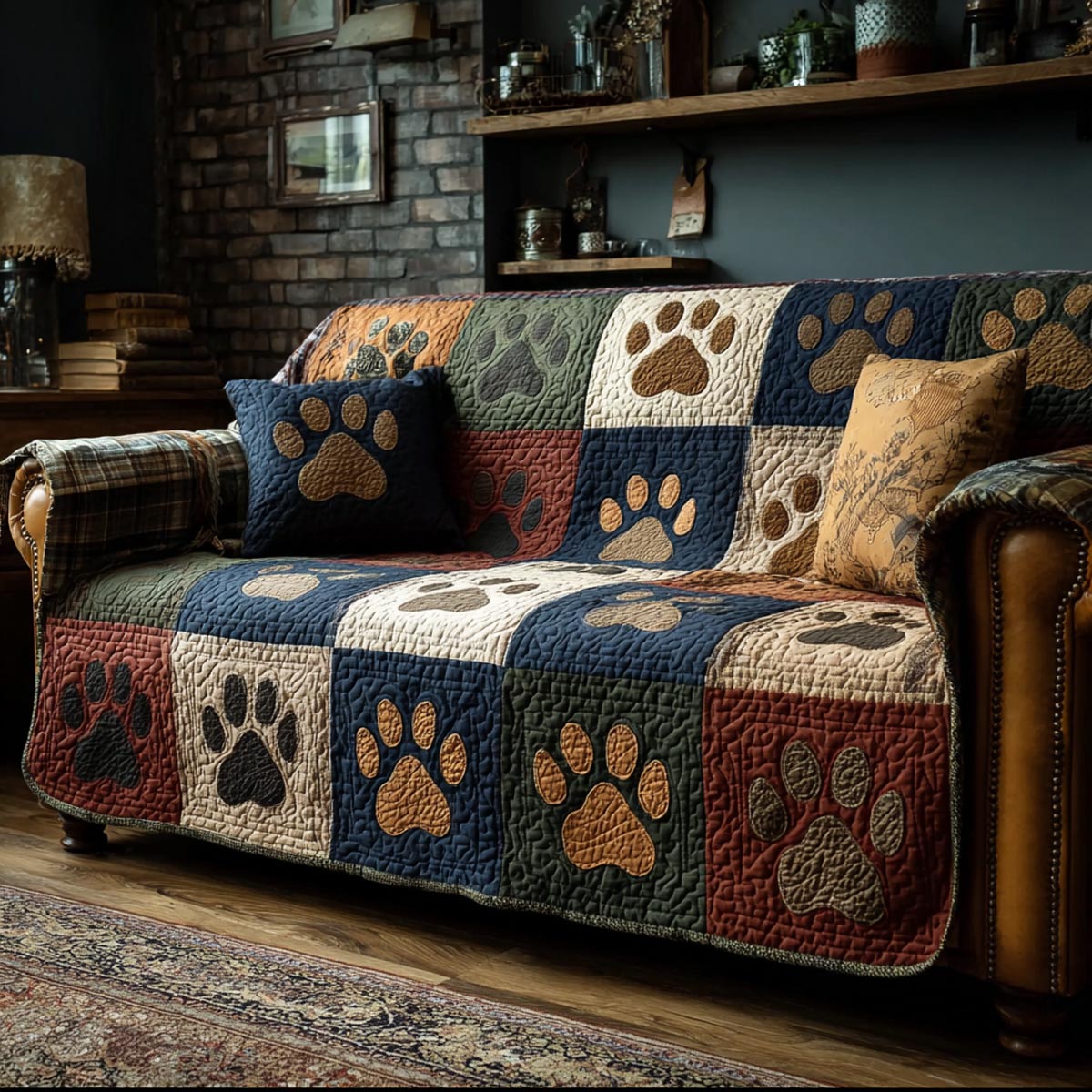 Cozy Paws Quilted Sofa Cover NCU0DV1723