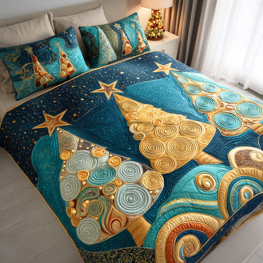 Cozy Pine Dreams 3-Piece Quilted Bedding Set NCU0NTD620