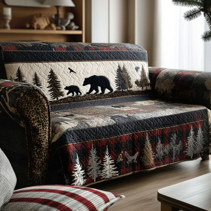 Bear Tracks Quilted Sofa Cover NCU0QN078