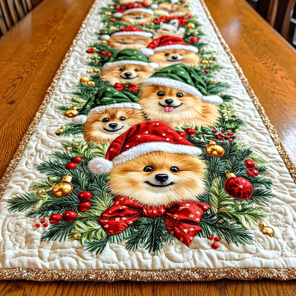 Cozy Pom Quilted Table Runner NCU0NTD556