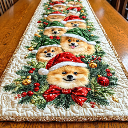 Cozy Pom Quilted Table Runner NCU0NTD556