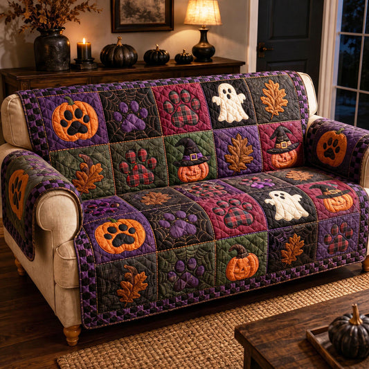 Cozy Pumpkin Quilted Sofa Cover NCU0NTD2035