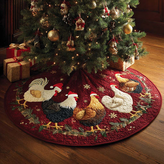 Cozy Rooster Christmas Quilted Tree skirt NCU0NNT2542