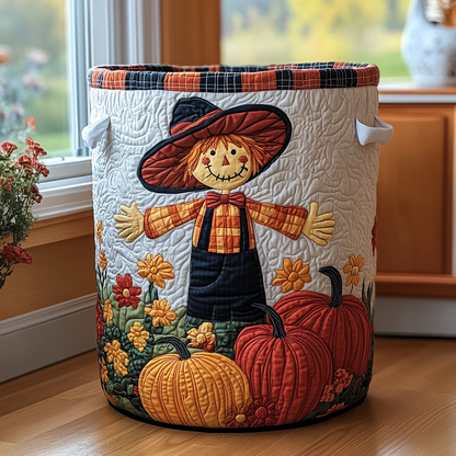 Cozy Scarecrow Quilted Laundry Basket NCU0DDK658