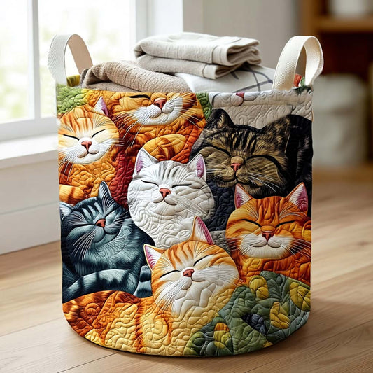 Cozy Tabby Hamper Quilted Laundry Basket NCU0NNL010