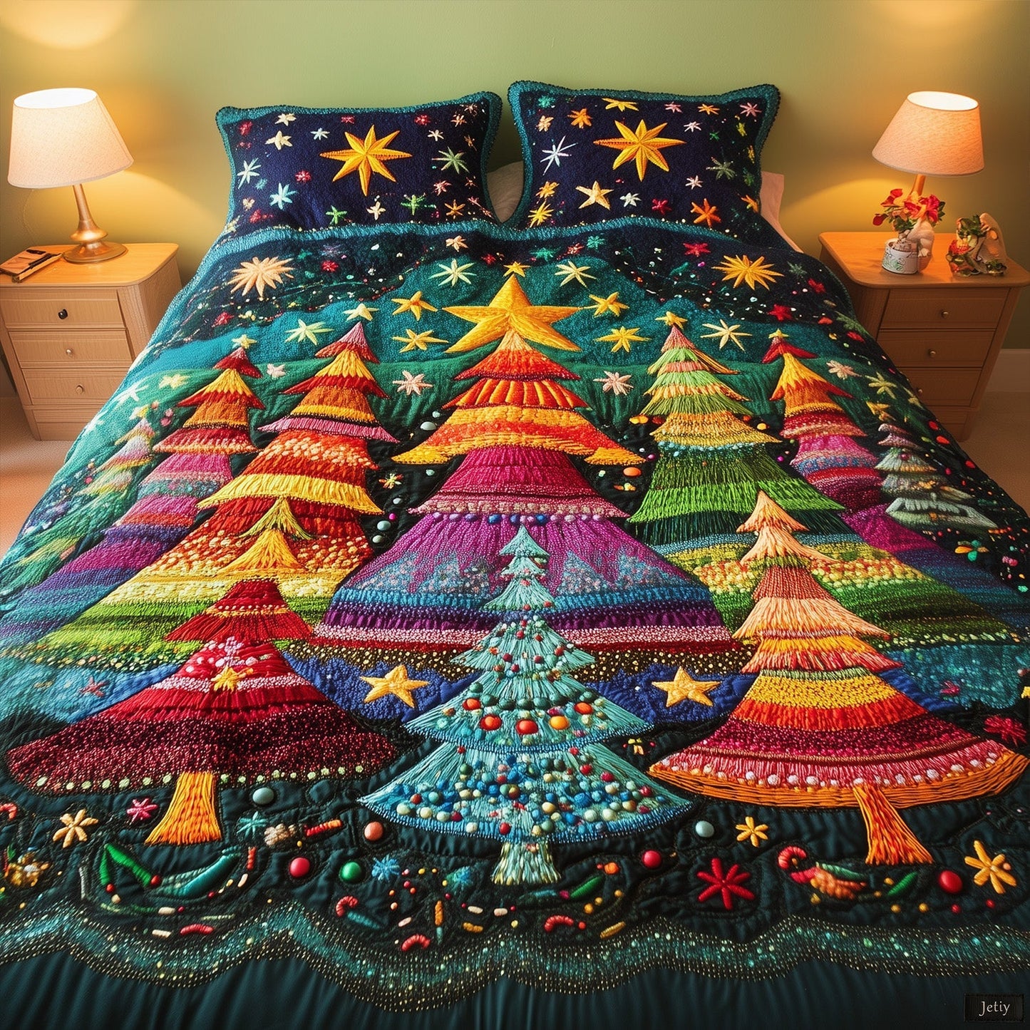 Cozy Tree Dreamscape 3-Piece Quilted Bedding Set NCU0PT2106