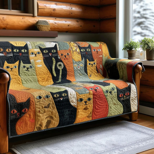 Cozy Whisker Crew Quilted Sofa Cover NCU0PTT2985