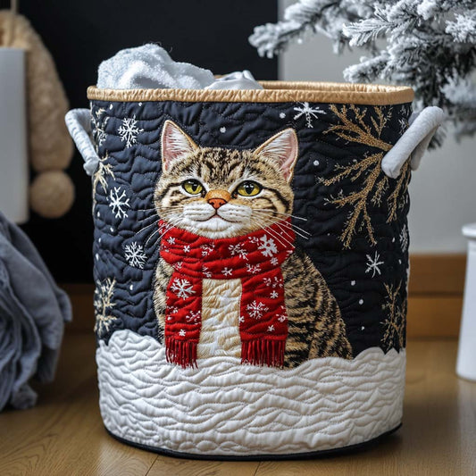 Cozy Whisker Quilted Laundry Basket NCU0NNT2266