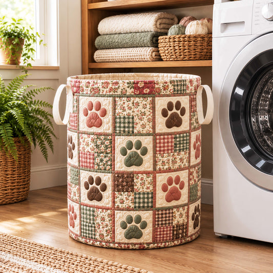 Cozy Whiskers Quilted Laundry Basket NCU0NTD2086