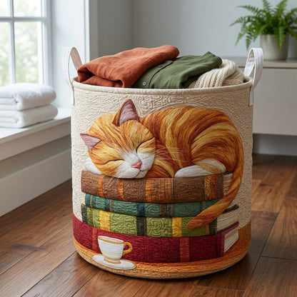 Cozy Whiskers Quilted Laundry Basket NCU0PVL824