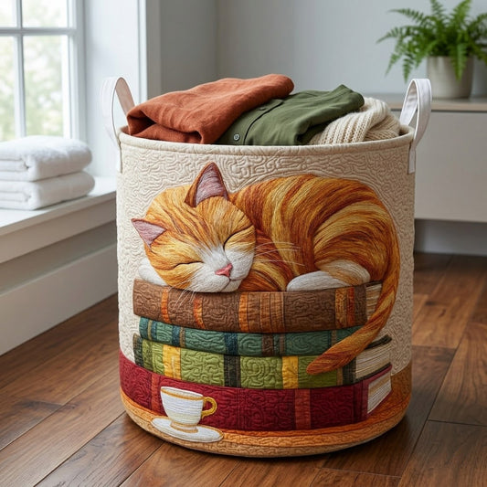 Cozy Whiskers Quilted Laundry Basket NCU0PVL824