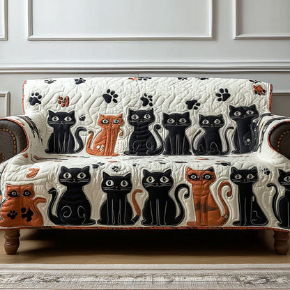 Cozy Whiskers Quilted Sofa Cover NCU0NTD1311