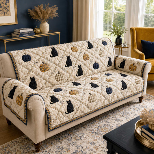 Cozy Whiskers Quilted Sofa Cover NCU0NTD2133