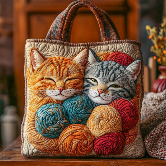 Cozy Yarn Duo Quilted Tote Bag NCU0NXD615