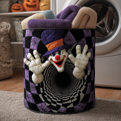 Creepy Clown Quilted Laundry Basket NCU0TH3238