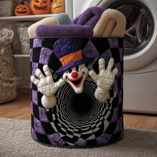 Creepy Clown Quilted Laundry Basket NCU0TH3238