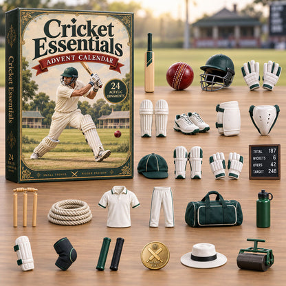 CHRISTMAS KICKOFF 40% OFF - Cricket Essentials Advent Calendar 2026 - 24-Day Festive Countdown, Acrylic Charms Blind Box - Gift For Cricket Lovers AC0NT298