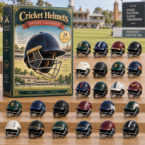 CHRISTMAS KICKOFF 40% OFF - Cricket Helmets Advent Calendar 2026 - 24-Day Festive Countdown, Acrylic Charms Blind Box - Gift For Cricket Lovers AC0NT299