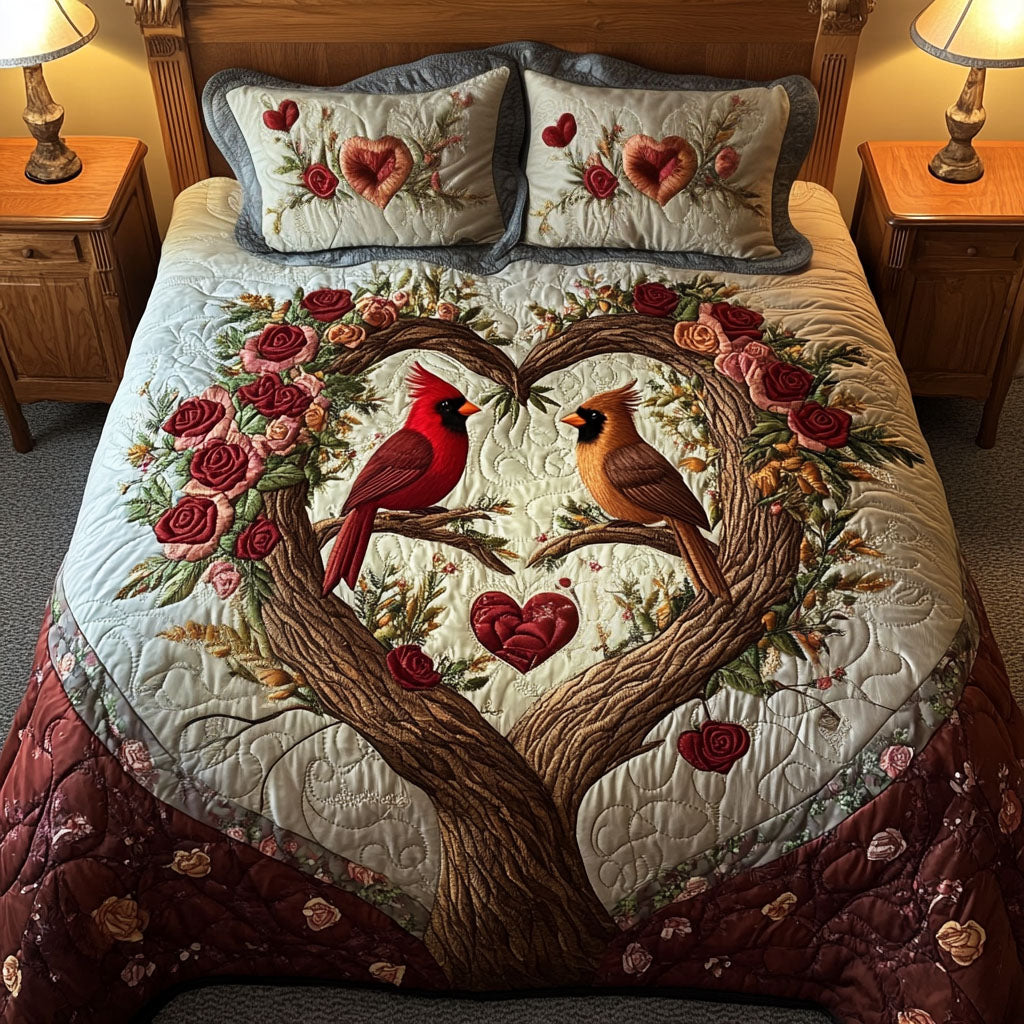 Crimson Bond 3-Piece Quilted Bedding Set NCU0NNT215