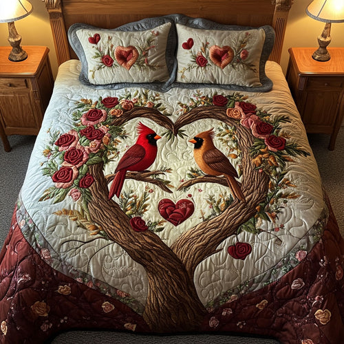 Crimson Bond 3-Piece Quilted Bedding Set NCU0NNT215