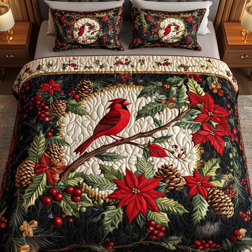 Crimson Elegance 3-Piece Quilted Bedding Set NCU0NNT008