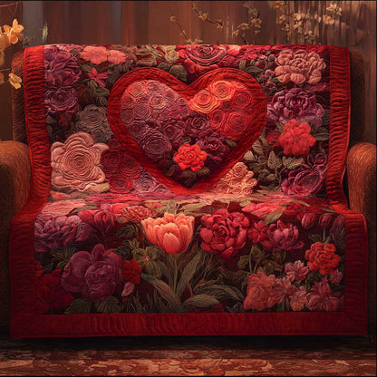 Crimson Bloom Quilted Blanket NCU0NXD1267